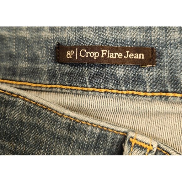 Talbots Jeans Womens 8P Petites Mid-Rise Crop Flare Medium Wash Blue Denim EUC - Picture 10 of 15